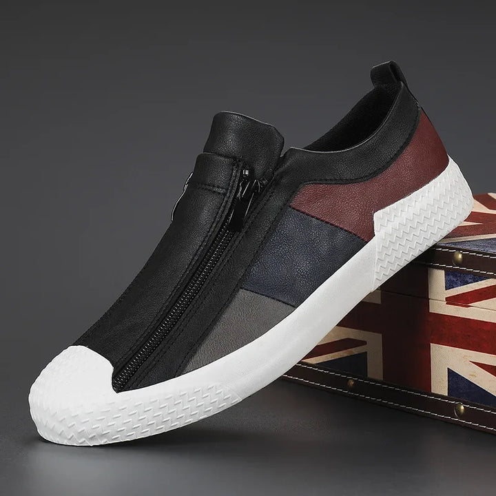 Modern men's sleek zip sneakers, designed for all-day comfort and everyday wear. Stylish casual and athletic footwear.