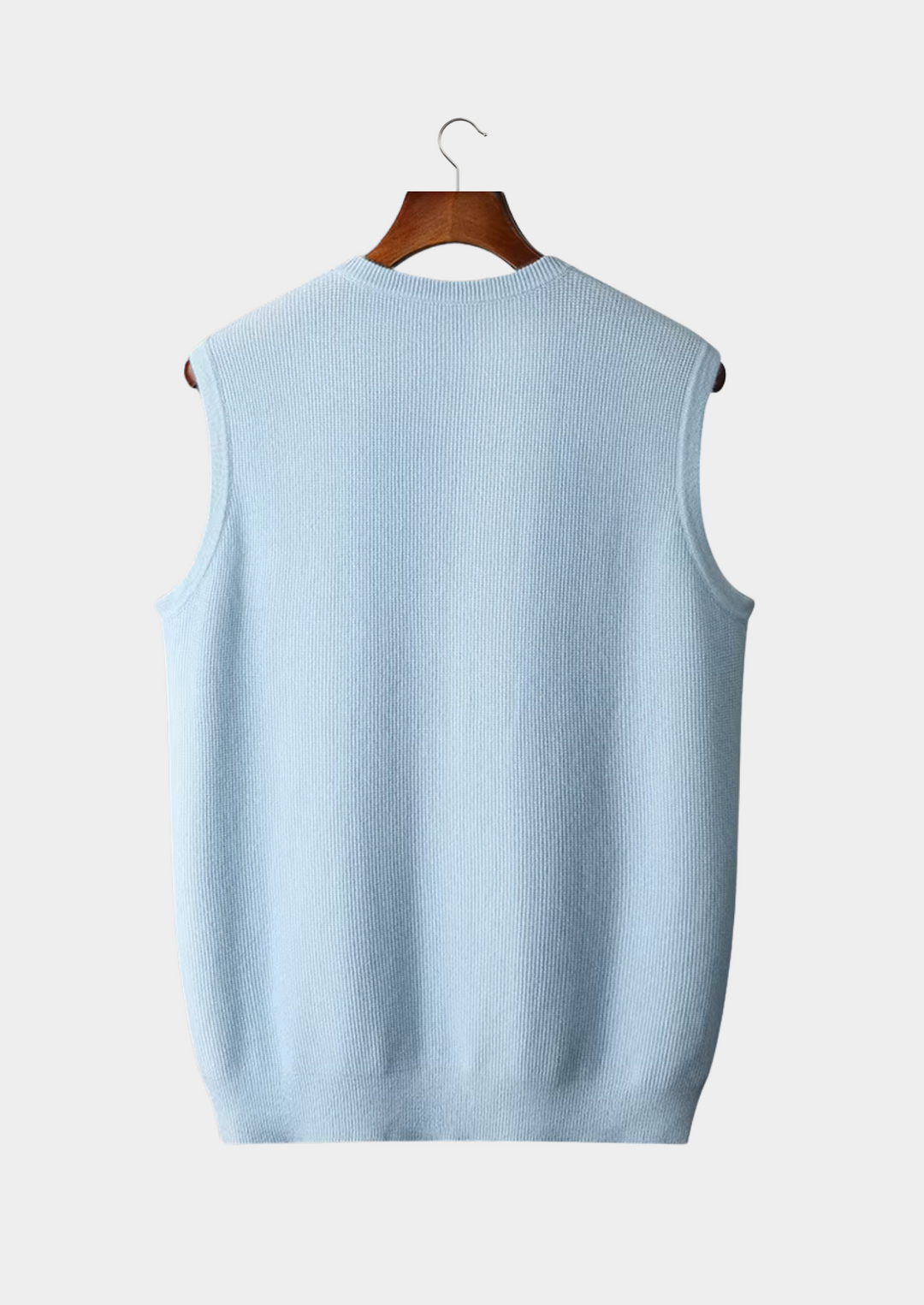 Comfortable men's sleeveless vest with a crew neck, an all-season layering essential for versatile style.