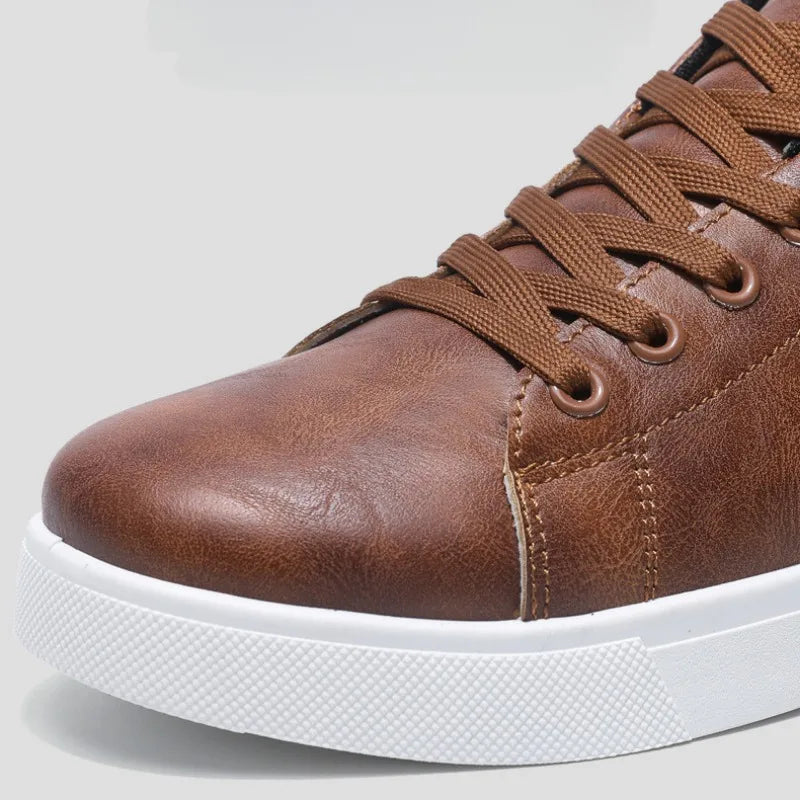 Cushioned men's comfort sneakers, ideal for everyday wear and long walks, featuring a sleek modern look.