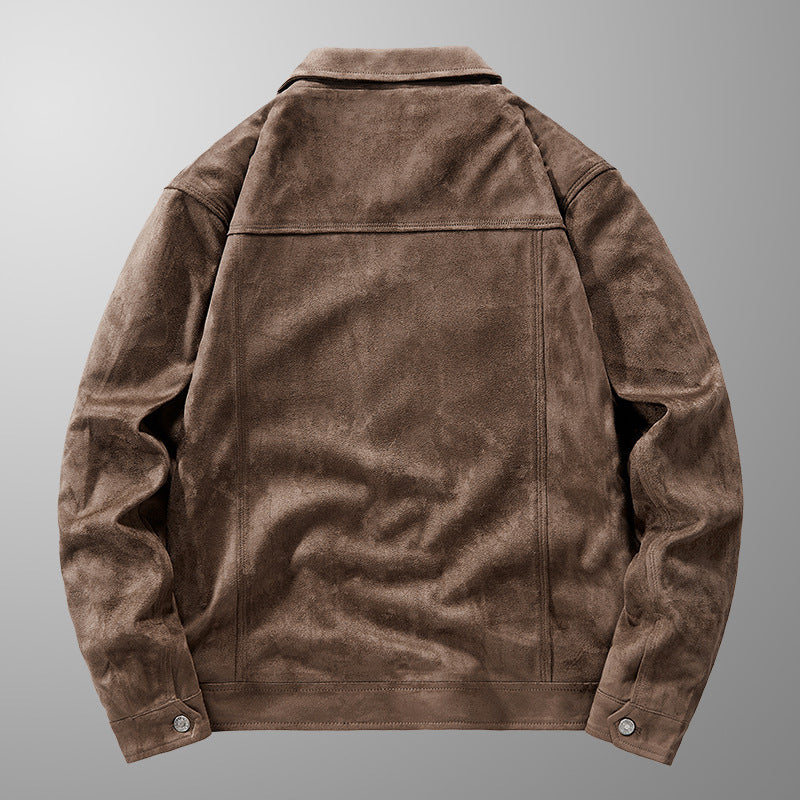 Front view of a men's modern stylish jacket, sleek design for casual everyday fashion outerwear.