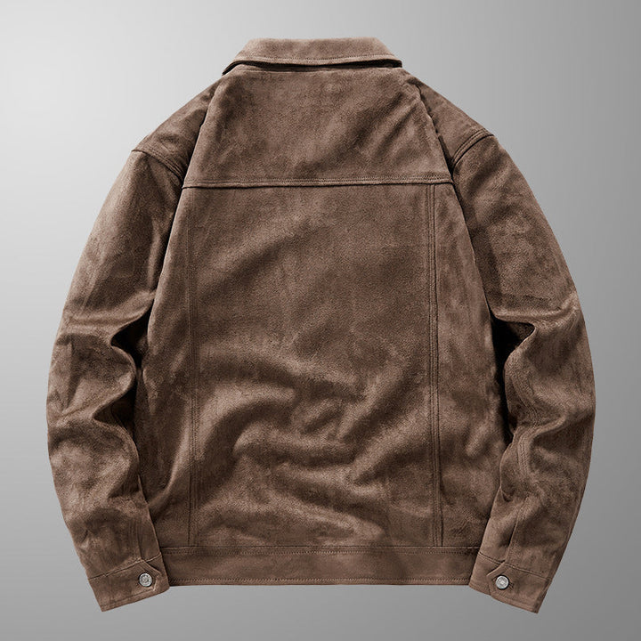 Front view of a men's modern stylish jacket, sleek design for casual everyday fashion outerwear.