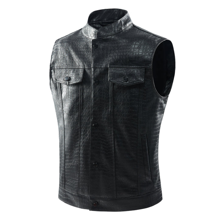Men's sleek Viper leather vest, slim fit, perfect for urban fashion & modern menswear.