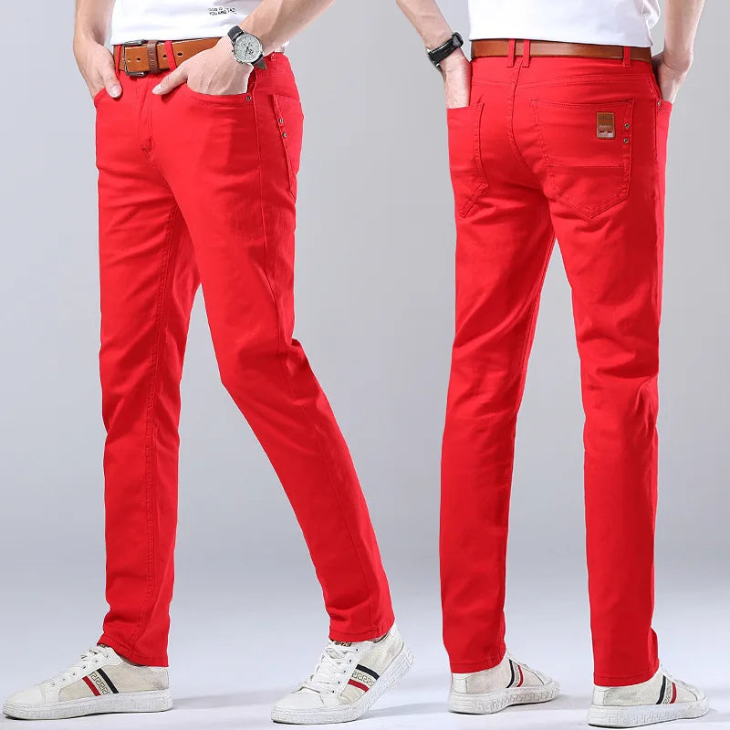 Comfortable & versatile men's slim fit blue jeans, ideal for various casual and stylish outfits.