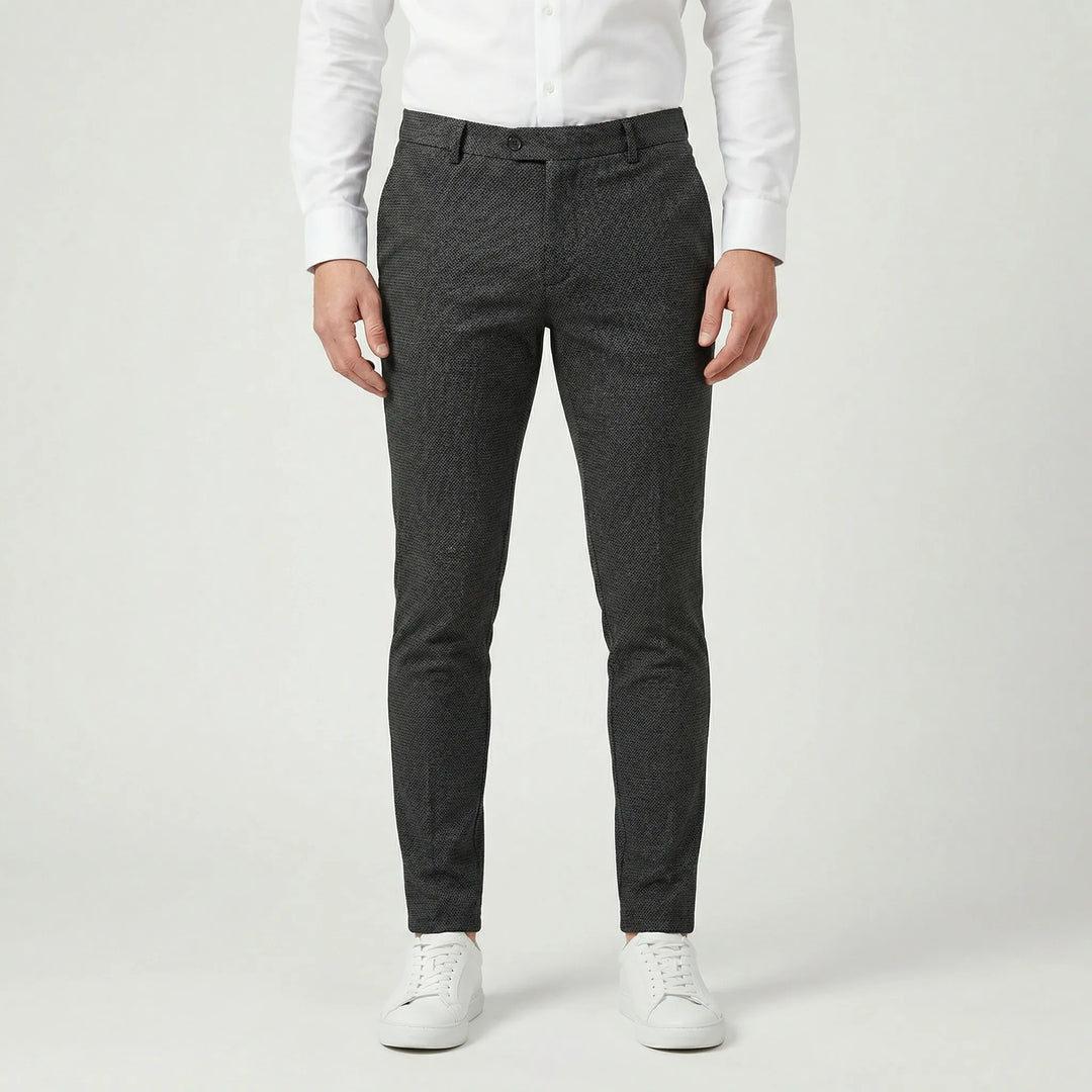 Durable men's slim-fit chino pants for everyday wear, blending fashion, comfort & versatility.