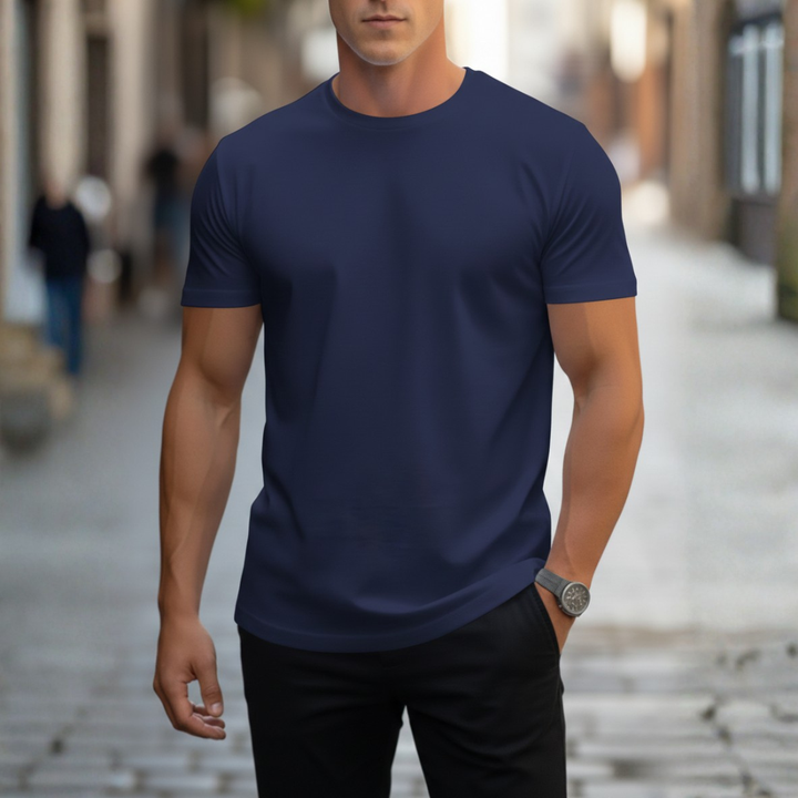 Our men's slim fit crew neck short sleeve t-shirt, designed for modern everyday style and fit.