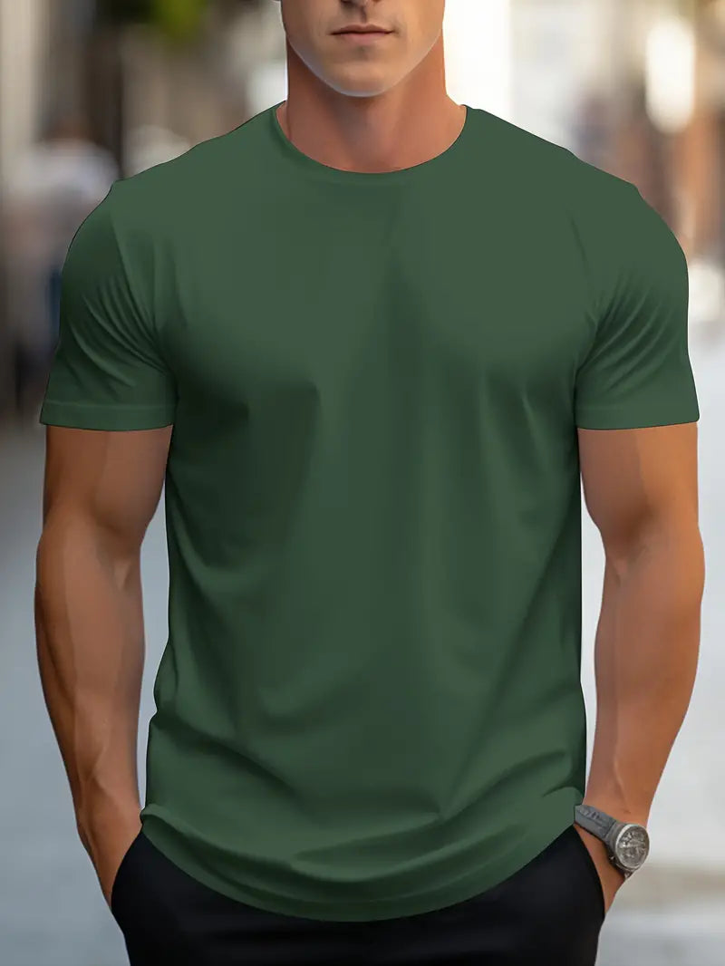 High-quality men's slim fit t-shirt, a short sleeve crew neck for versatile everyday use.