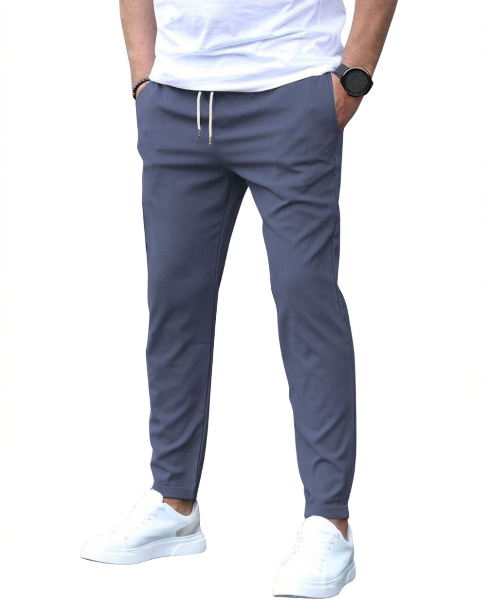 Everyday wear men's drawstring chino pants, offering relaxed comfort and versatile style.