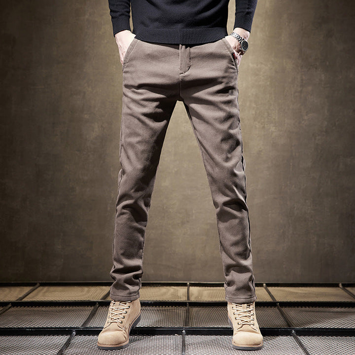 Stylish men's slim fit trousers, wrinkle-resistant and comfortable for office, casual, and smart-casual looks.