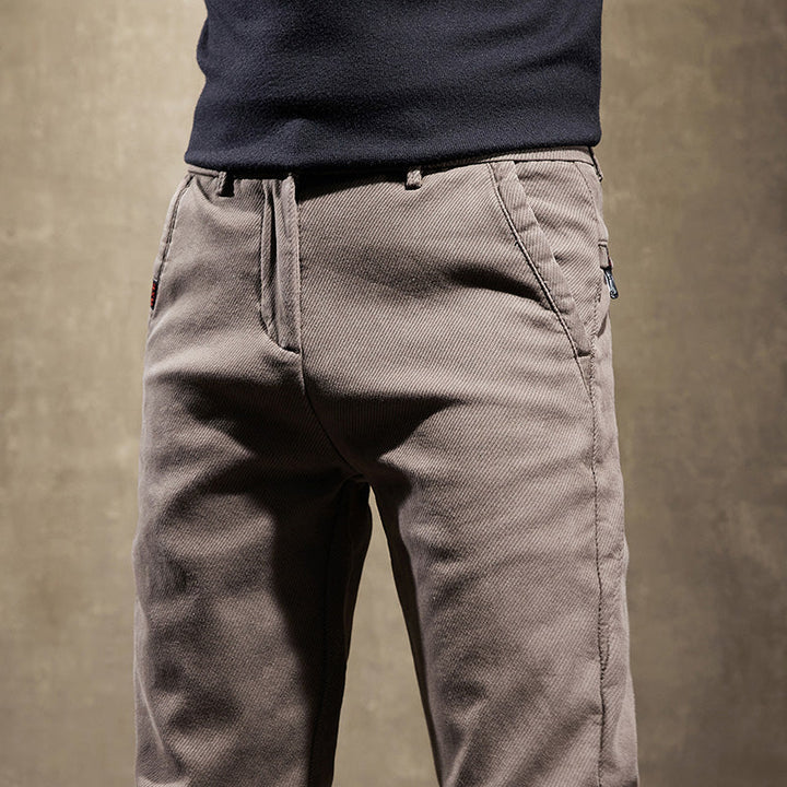 Modern men's slim fit pants, designed for everyday versatility, comfort, and a smart, wrinkle-free look.