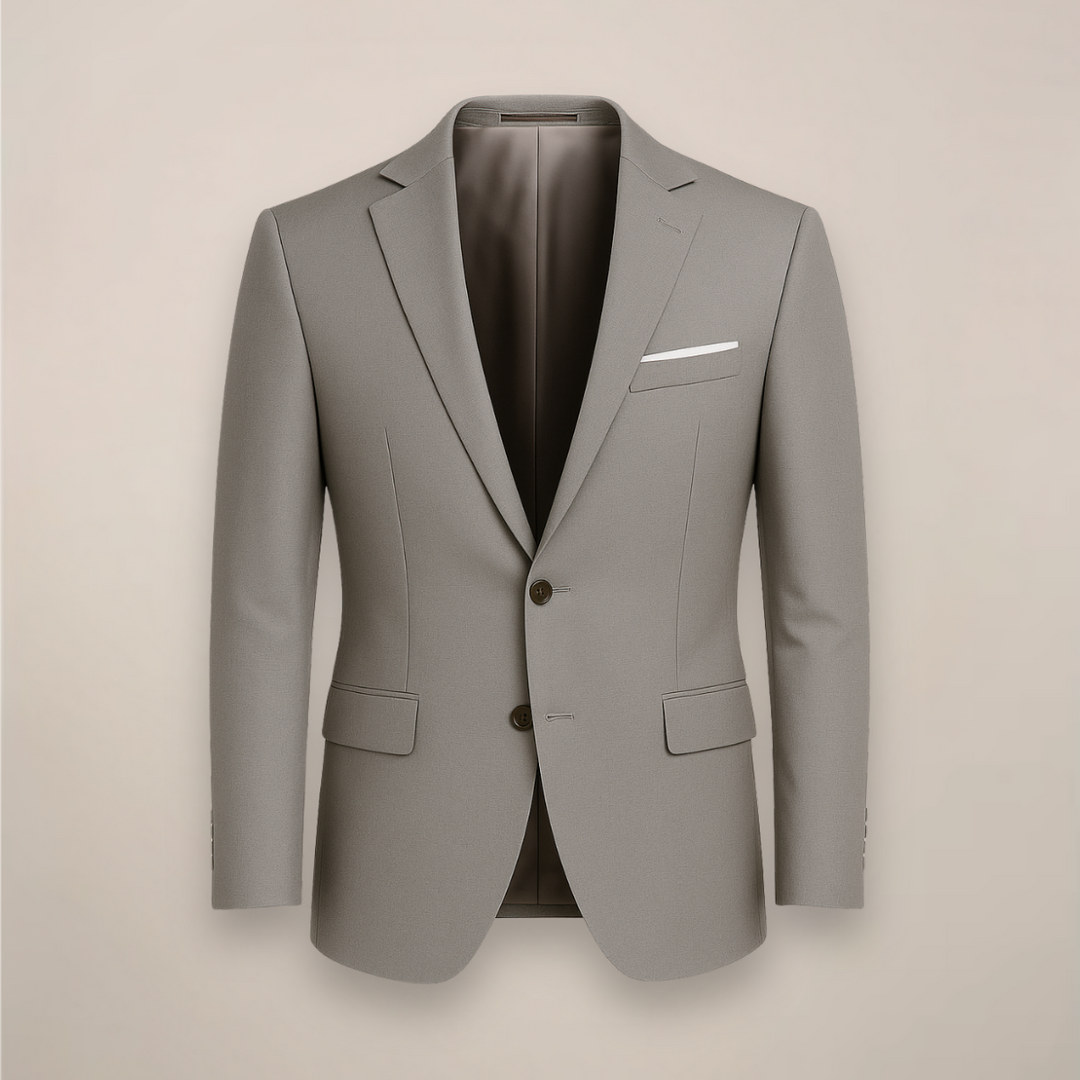 Elegant men's slim fit suit jacket, perfect for formal occasions, business, & professional wear.