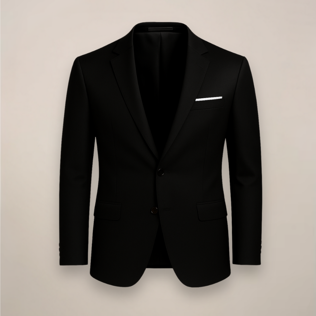Tailored men's slim fit blazer, a sophisticated suit jacket for formal business meetings & events.