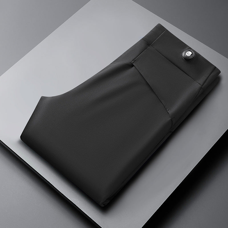Versatile men's slim fit pants in gray, suitable for formal or casual modern clarity style.