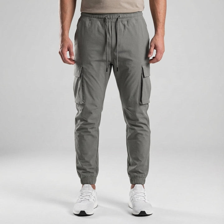 Black men's slim fit jogger trousers, perfect for casual wear or light activewear activities