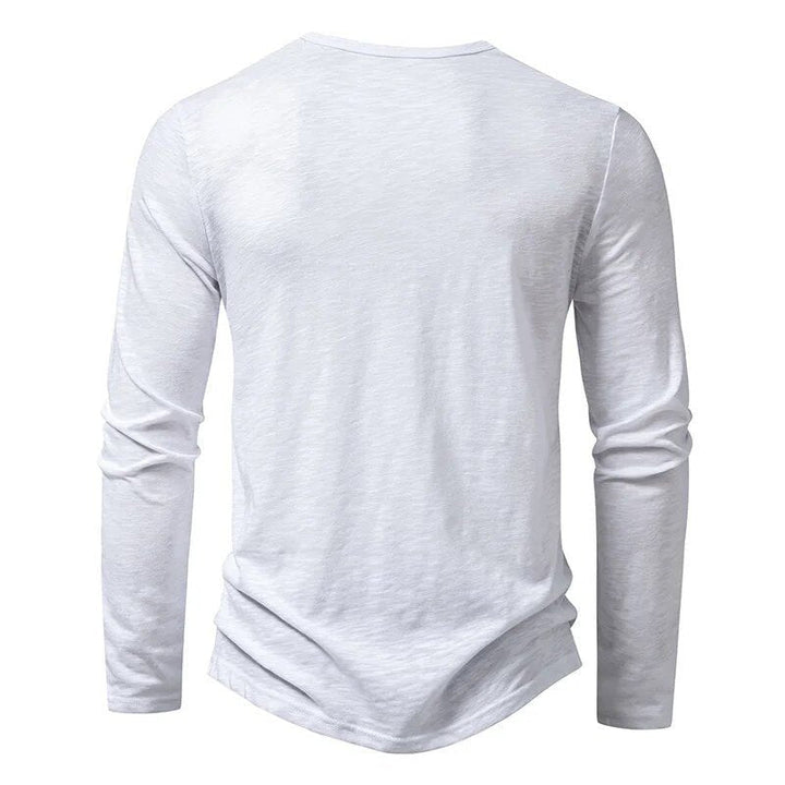 Modern grey slim fit Henley shirt for men, a versatile and comfortable wardrobe staple.