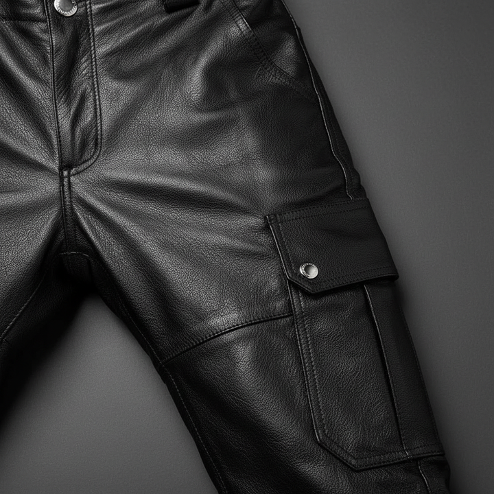 Stylish men's slim-fit motorcycle pants, versatile for casual wear or robust riding. Urban biker fashion.