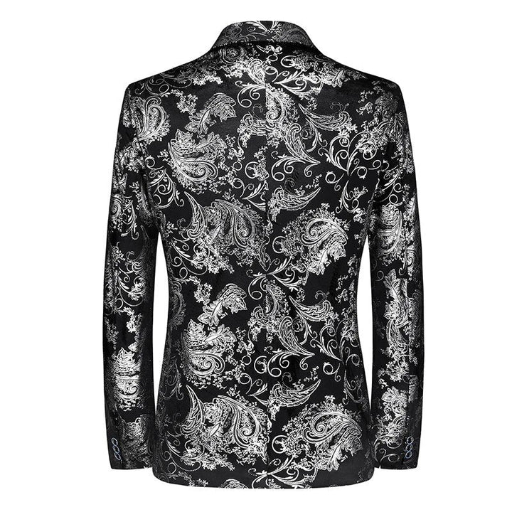 Versatile men's patterned sport coat, slim-fit design for a modern look, ideal for formal wear or fashion.