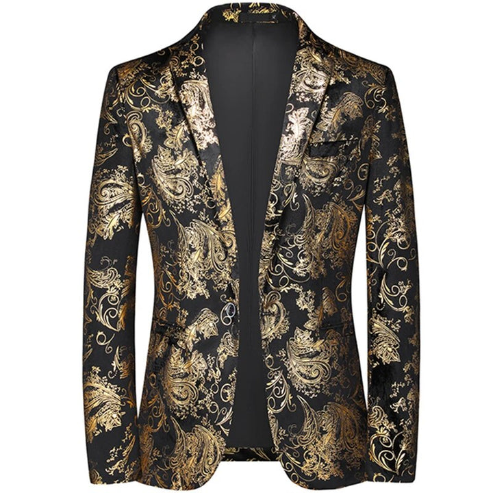 Ilyas men's slim-fit patterned blazer, a modern sport coat for formal wear, business casual, or evening fashion.