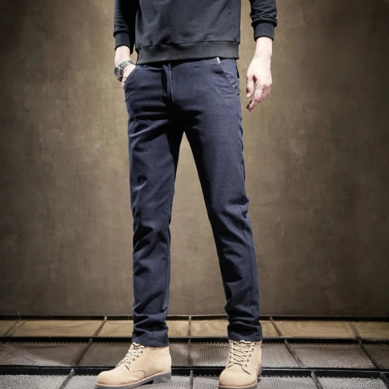 Men's performance slim fit pants, stretch & wrinkle-resistant for sharp, comfortable style.