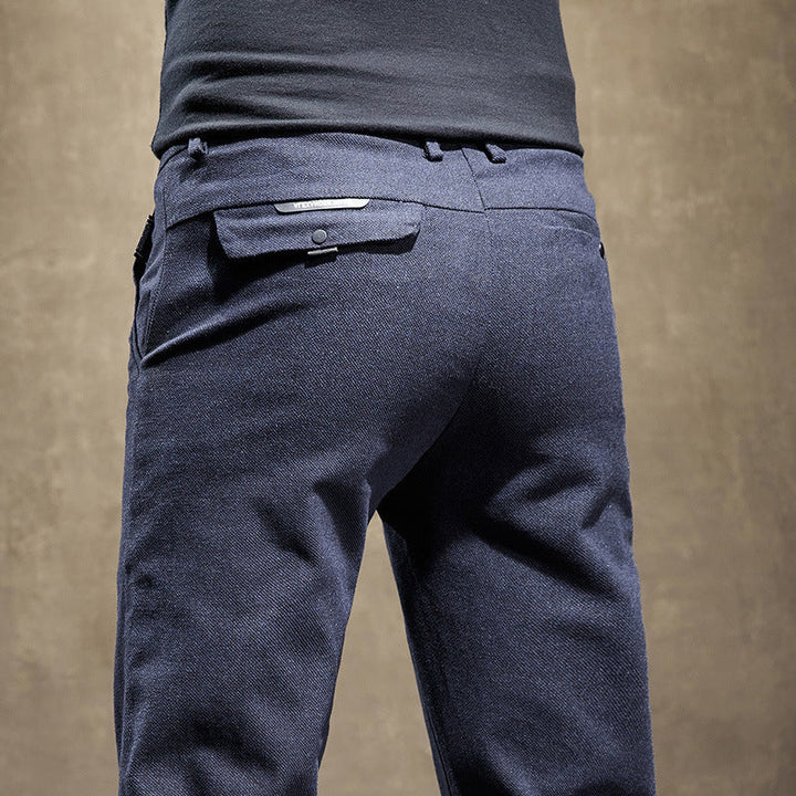 Stylish men's slim fit pants, tailored design with performance stretch for comfort and modern appeal.