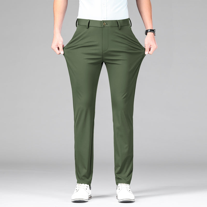 Men's Slim Fit Performance Trousers in a stylish, modern cut, perfect for versatile wear.