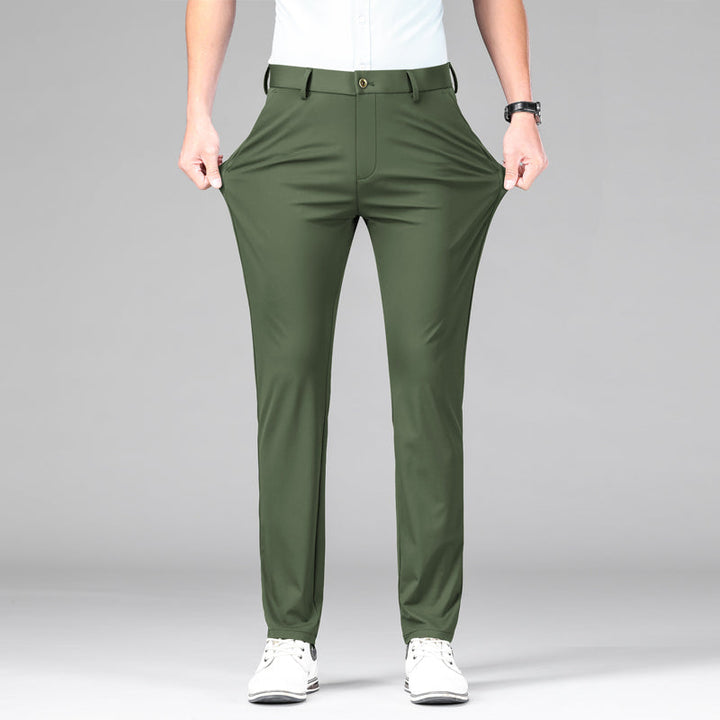 Men's Slim Fit Performance Trousers in a stylish, modern cut, perfect for versatile wear.
