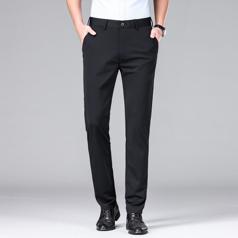 Stylish men's slim fit performance trousers, offering a sleek silhouette and practical features.