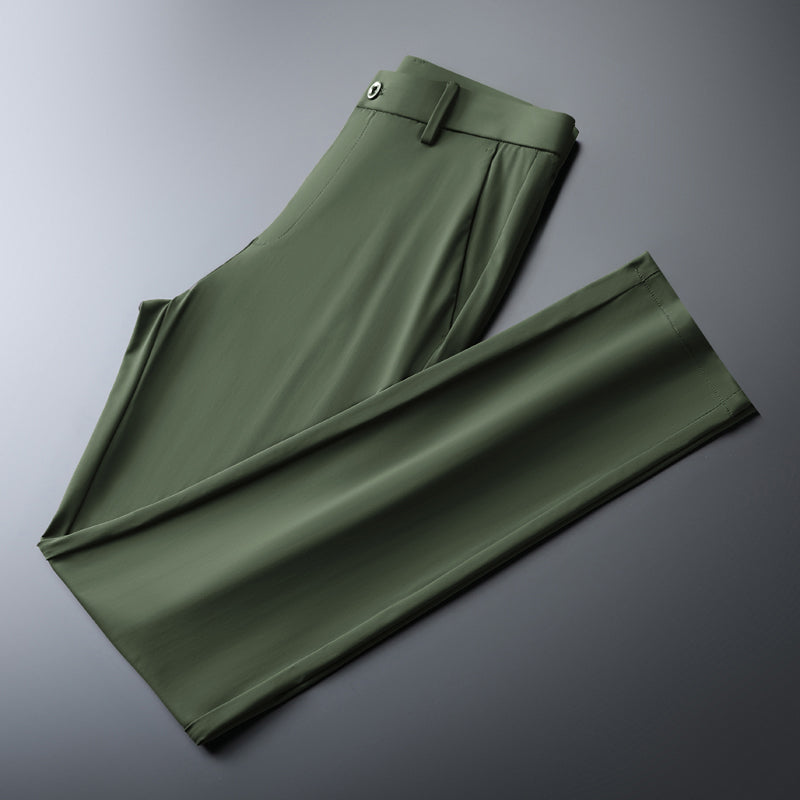 Moisture-wicking slim fit trousers for men, ensuring dryness and comfort during any activity.