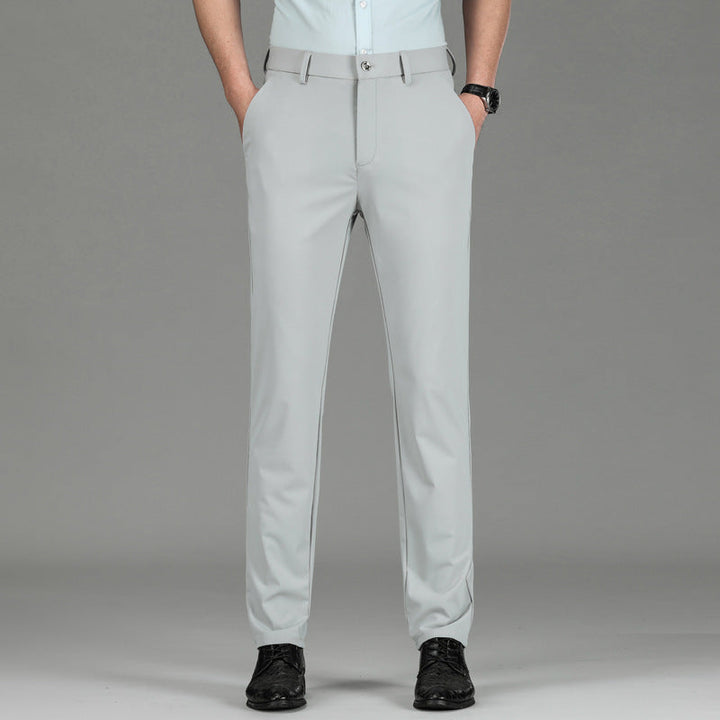 Dynamic men's slim fit performance trousers, suitable for active or everyday wear.