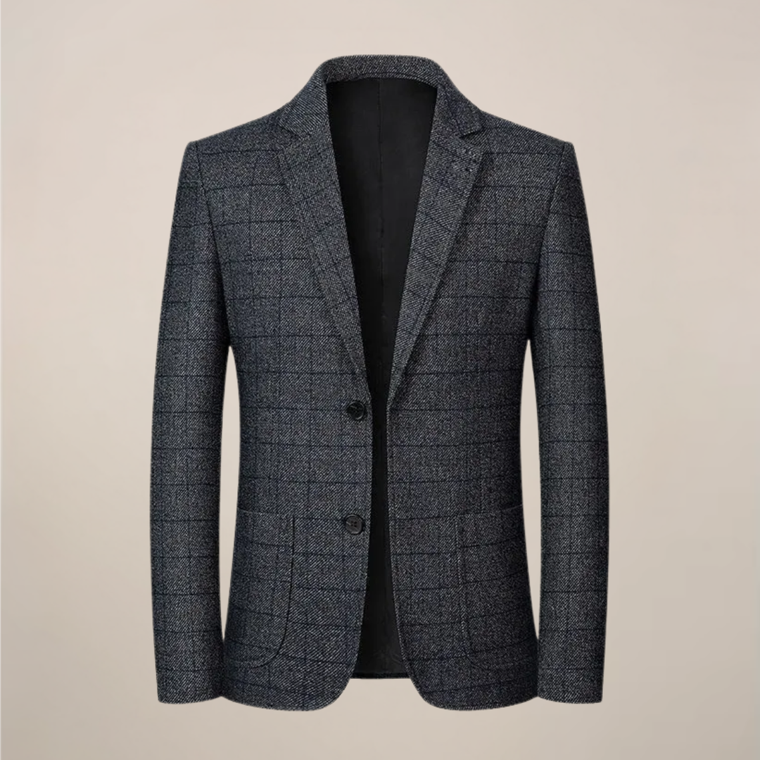 Elegant slim fit plaid blazer for men, a versatile checkered jacket for formal wear, business, or special events.