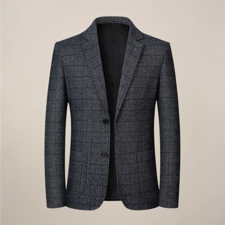 Elegant slim fit plaid blazer for men, a versatile checkered jacket for formal wear, business, or special events.