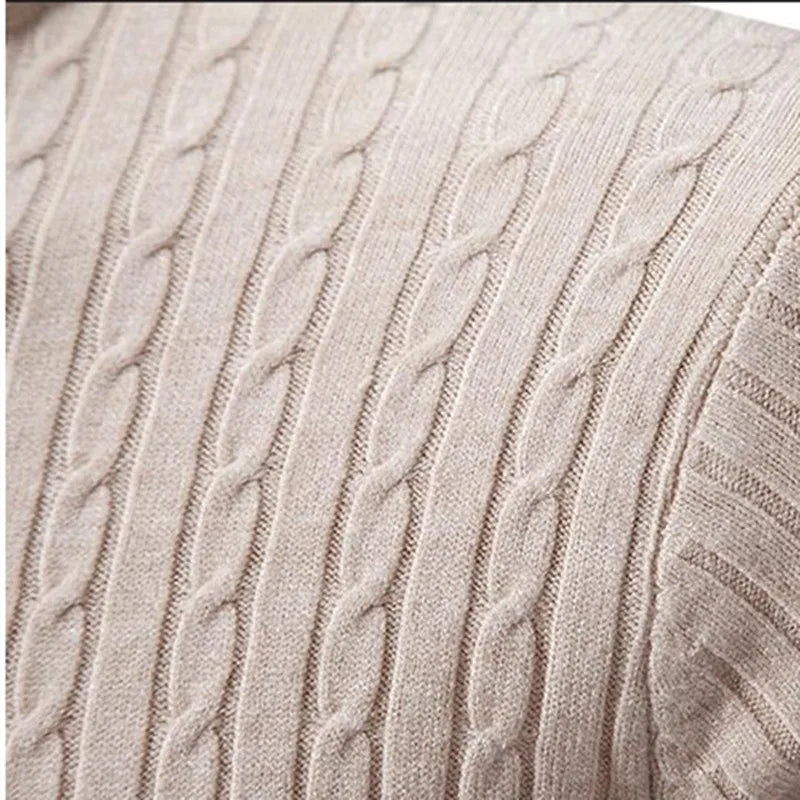 Essential men's ribbed turtleneck sweater, designed for warmth and classic winter style.