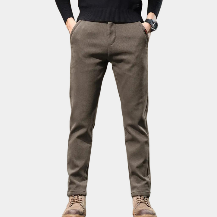 Men's Slim Fit Semi-Formal Trousers in a versatile brown shade. Ideal for office wear & stylish casual looks.