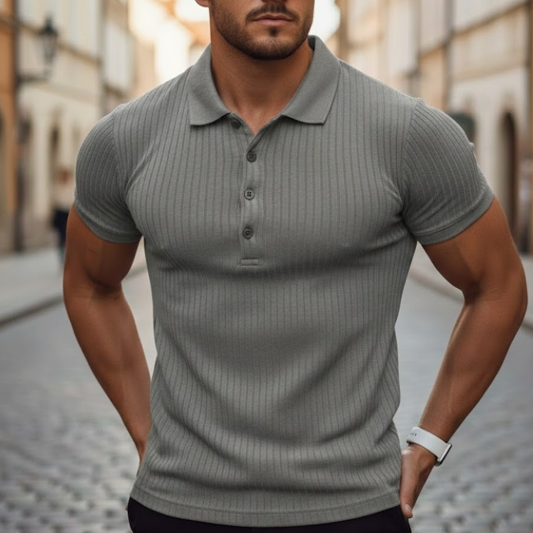 Men's short sleeve slim fit polo shirt for ultimate everyday comfort, a versatile casual & athletic top.