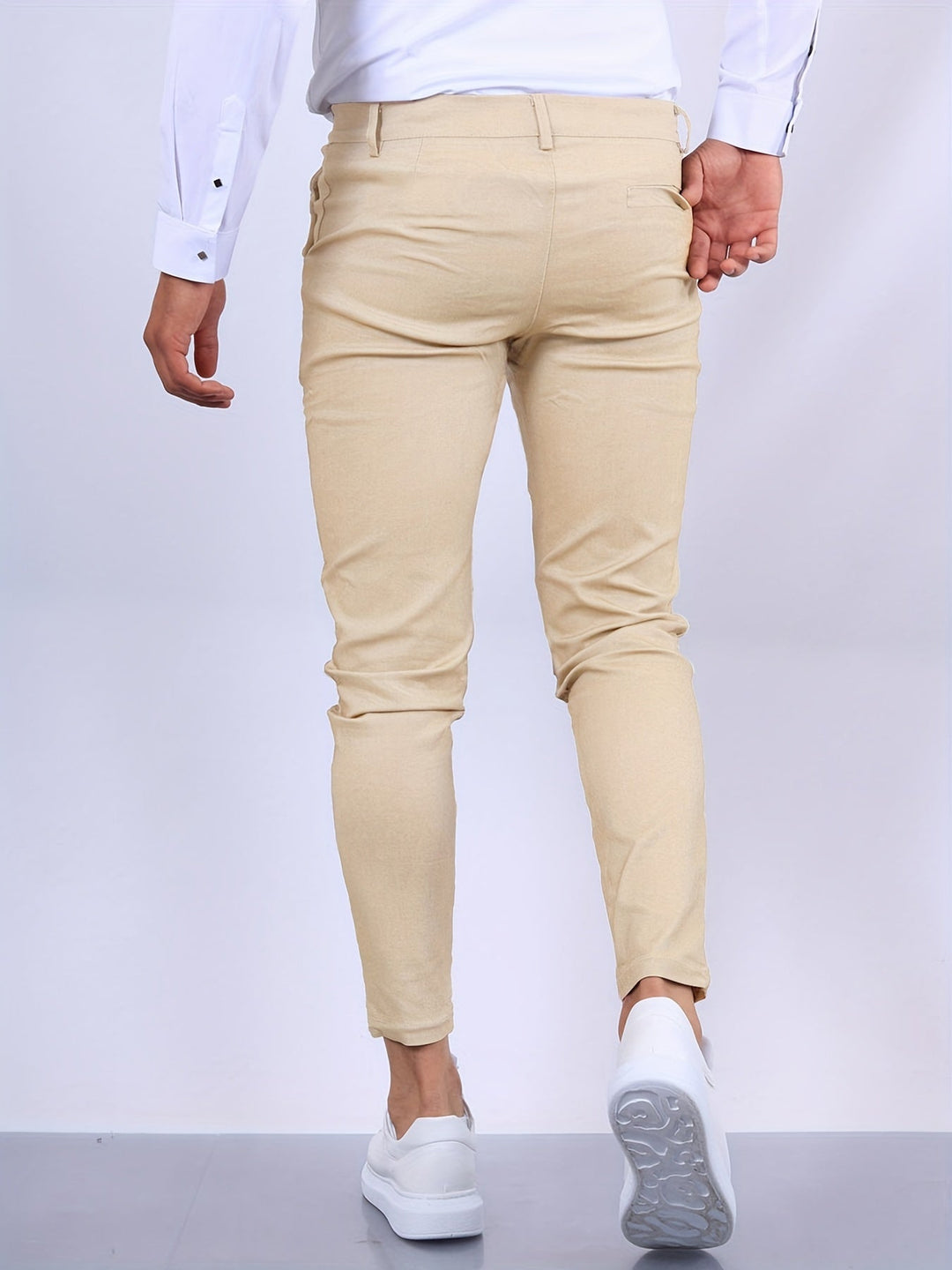 Everyday men's stretch twill chinos, slim fit with tapered leg for ultimate comfort and style.