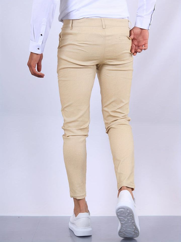 Everyday men's stretch twill chinos, slim fit with tapered leg for ultimate comfort and style.