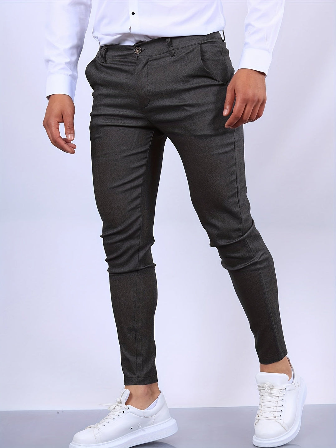 Durable men's twill slim fit stretch chinos, an essential for a smart casual wardrobe.