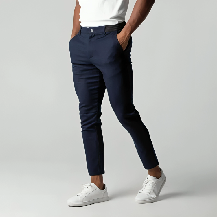 Everyday comfortable men's slim fit stretch chinos, offering freedom of movement for men's fashion.
