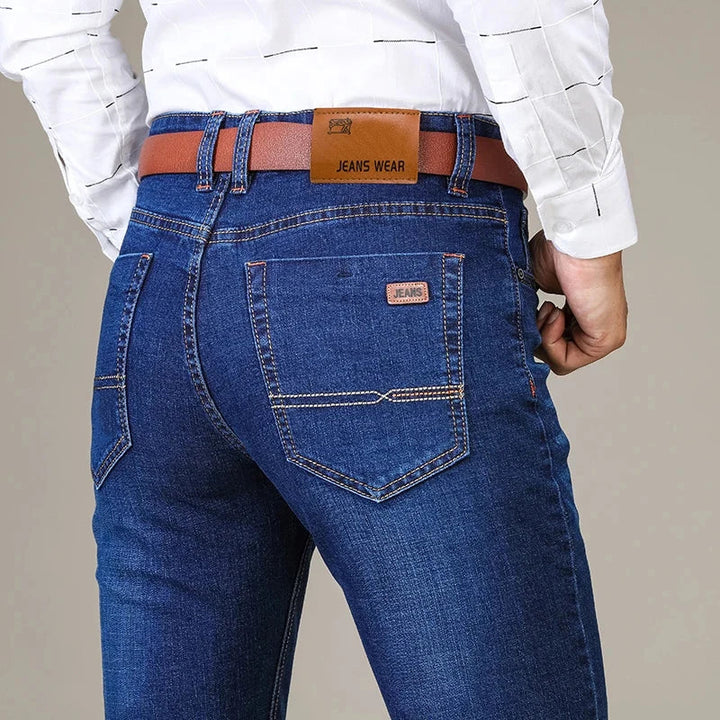Men's slim fit stretch jeans, ideal for comfortable everyday wear.