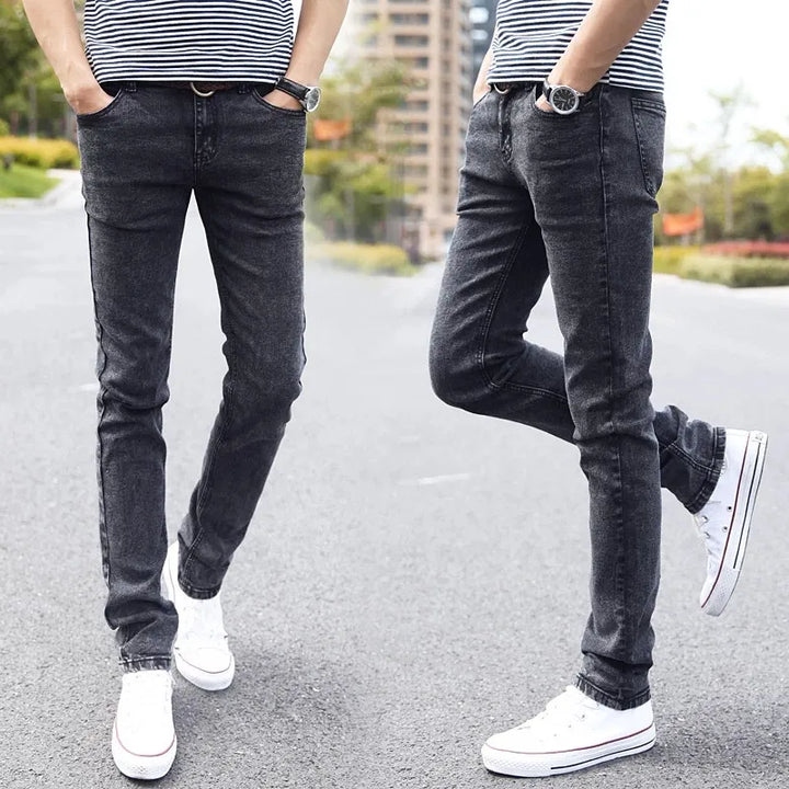 Stylish grey men's slim fit stretch jeans for ultimate comfort. Perfect versatile everyday wear and fashion bottoms.