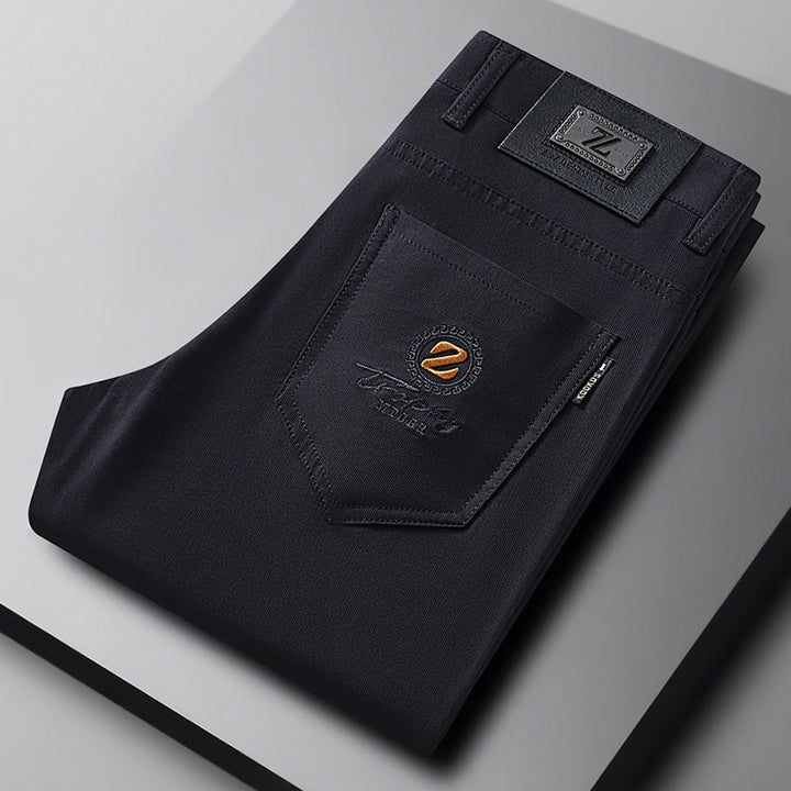 Stylish burgundy men's slim fit stretch casual pants, offering comfort & a modern look for everyday wear.