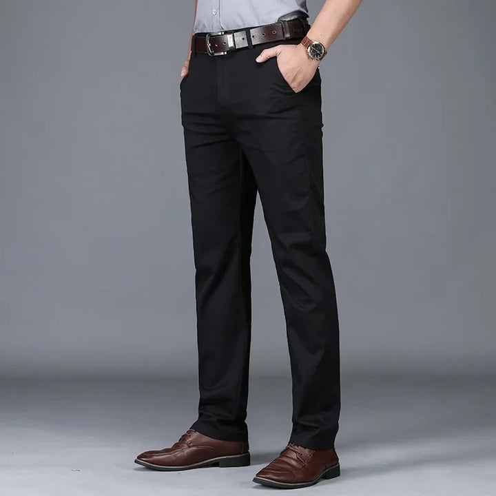 Comfortable men's slim fit stretch pants, ideal for active casual wear or smart everyday style. Versatile.