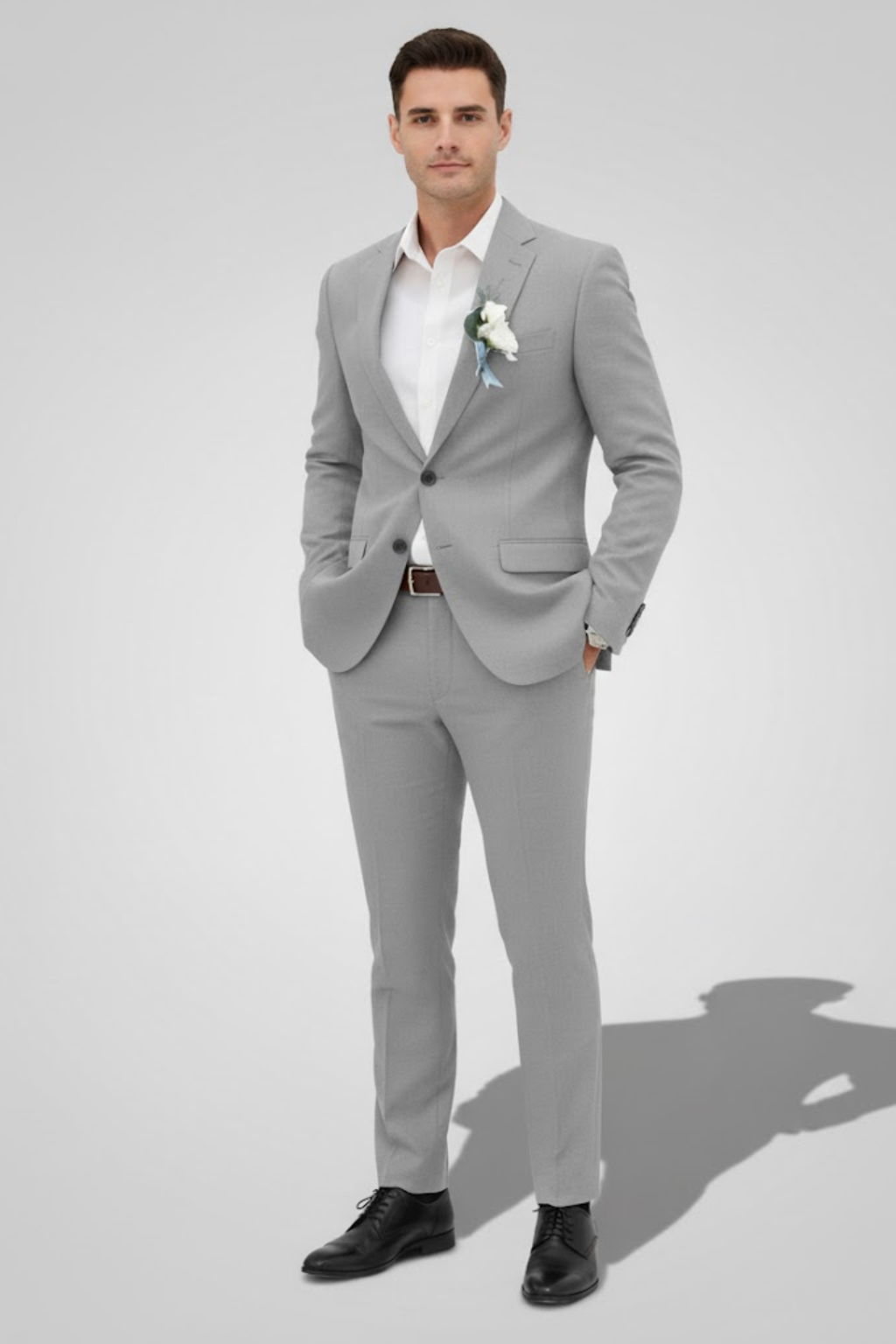 Sharp men's slim fit suit set, showcasing elegant design. Ideal formal wear for any special occasion.