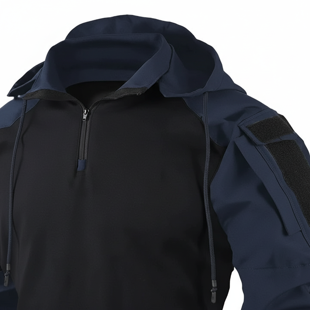 Winter fashion men's hoodie, tactical pullover in grey, perfect for casual outdoor apparel.
