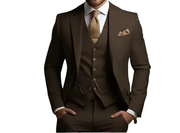 Tailored slim fit men's suit, ideal formal wear for weddings, proms, & special occasion event attire.