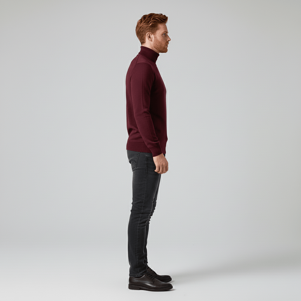 Fall & winter men's slim-fit turtleneck sweater, a warm and fashionable wardrobe staple.