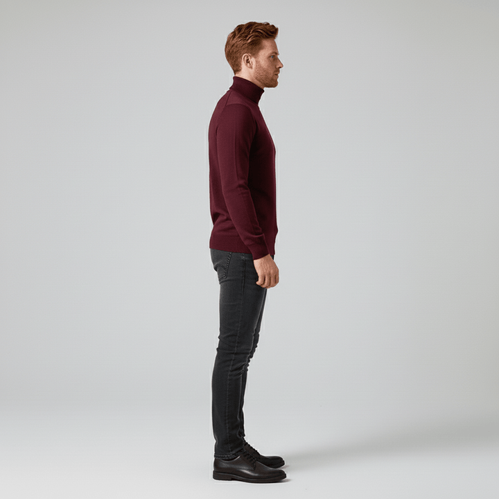 Fall & winter men's slim-fit turtleneck sweater, a warm and fashionable wardrobe staple.