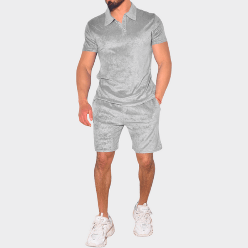 Stylish men's summer loungewear set, Rafael two-piece apparel, easy care, ideal for leisure