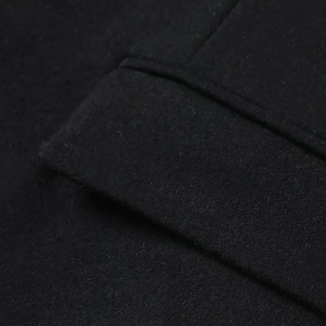 Sophisticated men's long winter coat, slim fit, ideal for formal events and business casual wear.