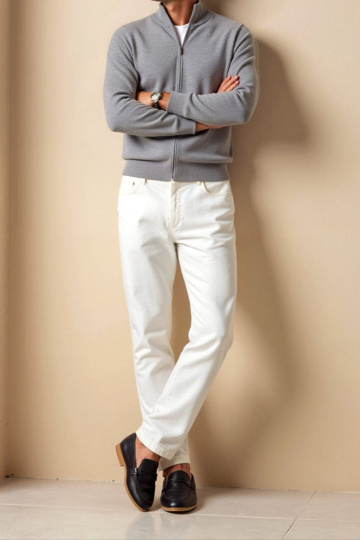 Stylish men's stand-up collar zip jacket. A versatile slim fit piece for modern casual fashion.