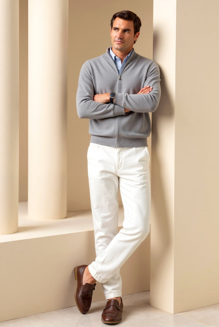 Versatile men's slim fit zip jacket. Ideal for layering, featuring a sleek stand collar & full zip.